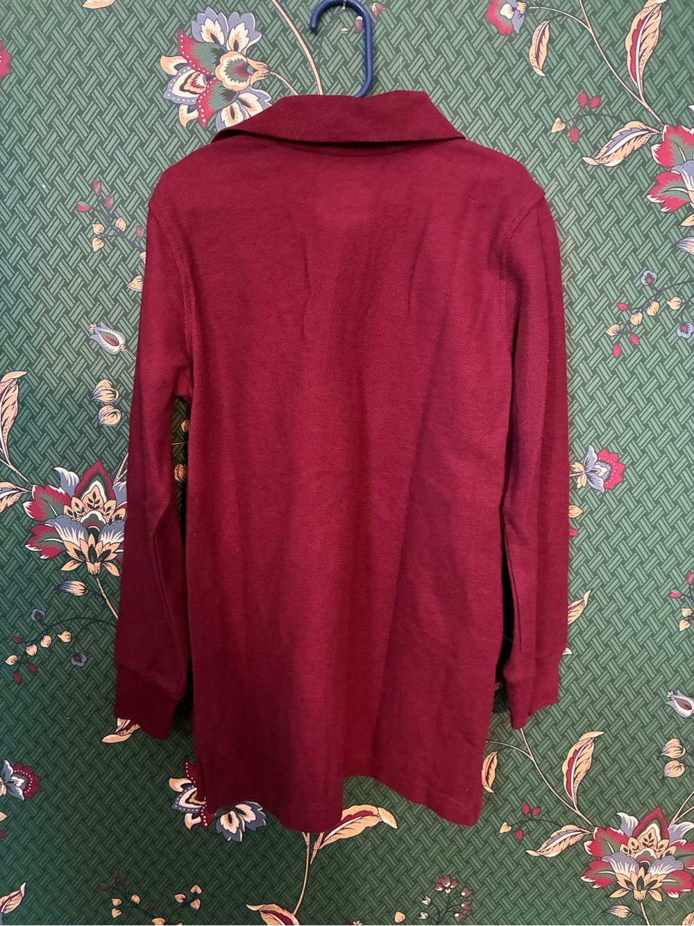 Boys Long Sleeve Collared Top - Burgundy